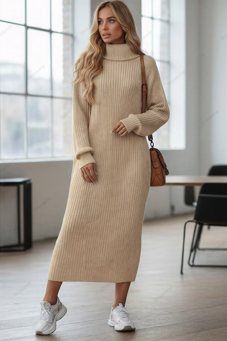 Margot Turtleneck Sweater Dress Multi 1