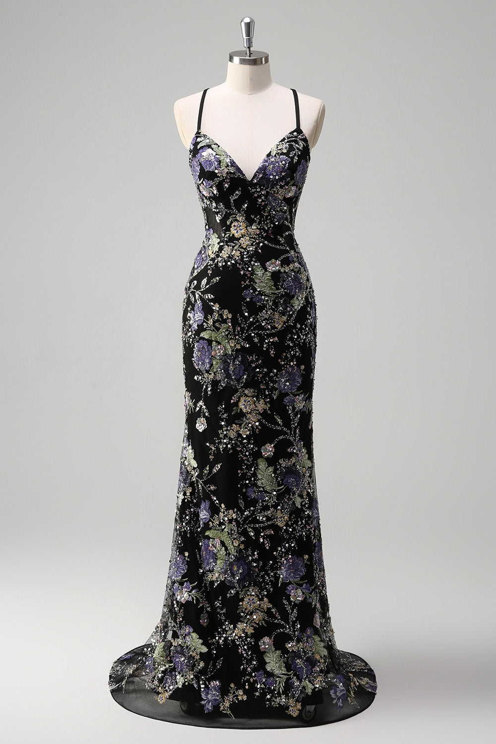 Arabella Sequin Mermaid Gown Black 7