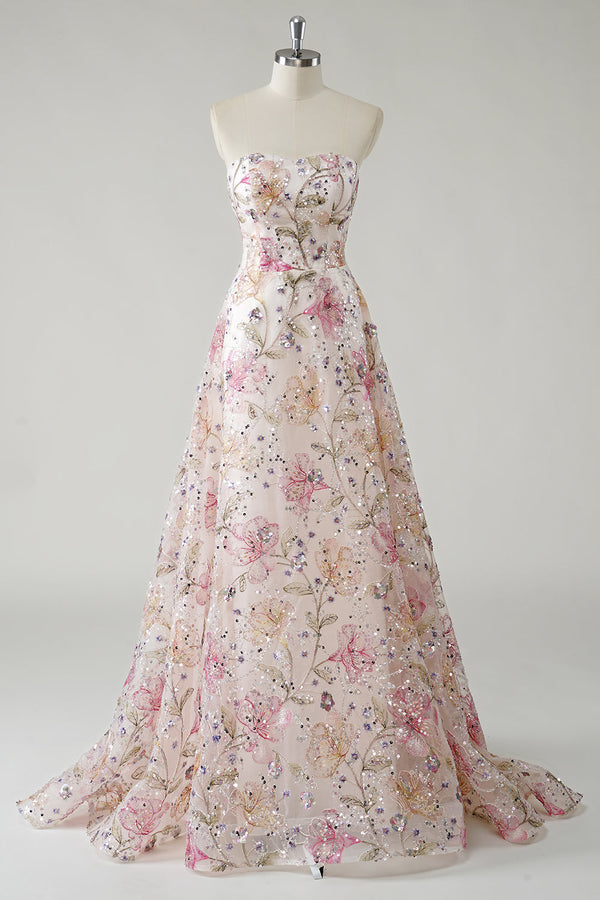 Vivienne Sequin Floral Gown