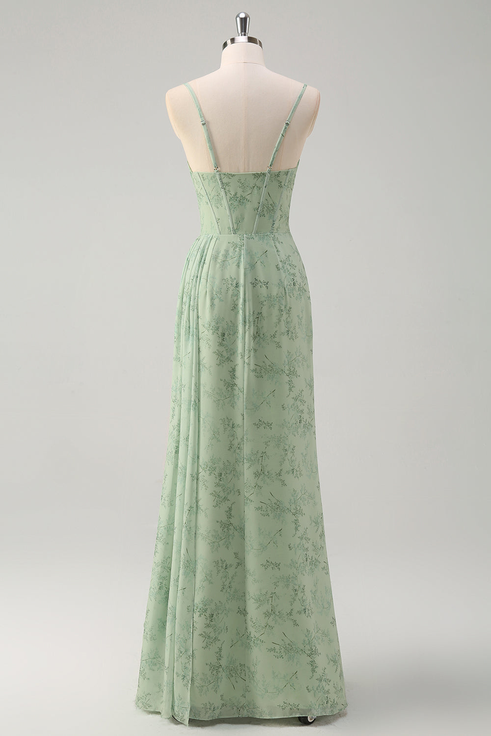 Isolde Chiffon Mermaid Dress Dusty Sage 2