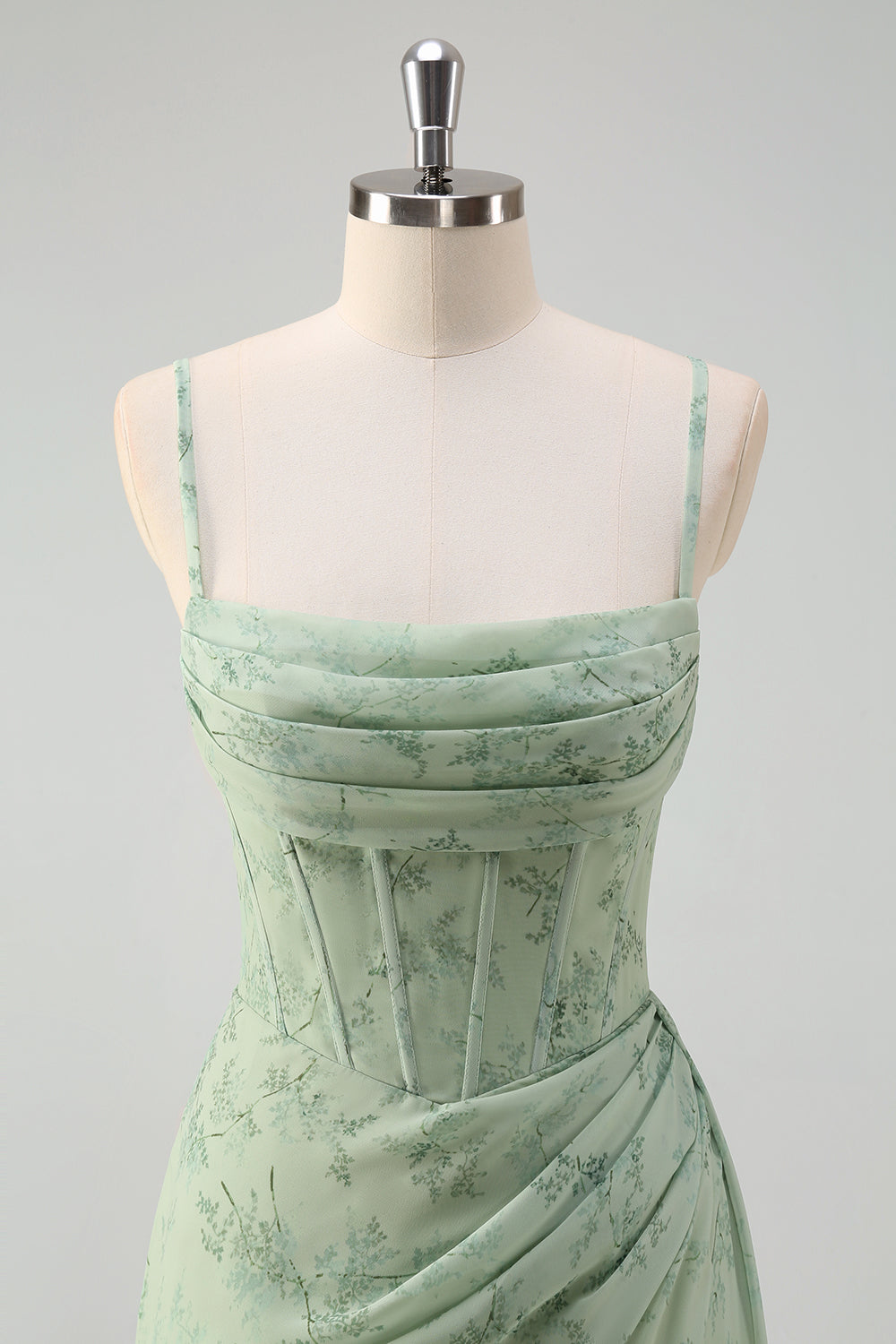 Isolde Chiffon Mermaid Dress Dusty Sage 4