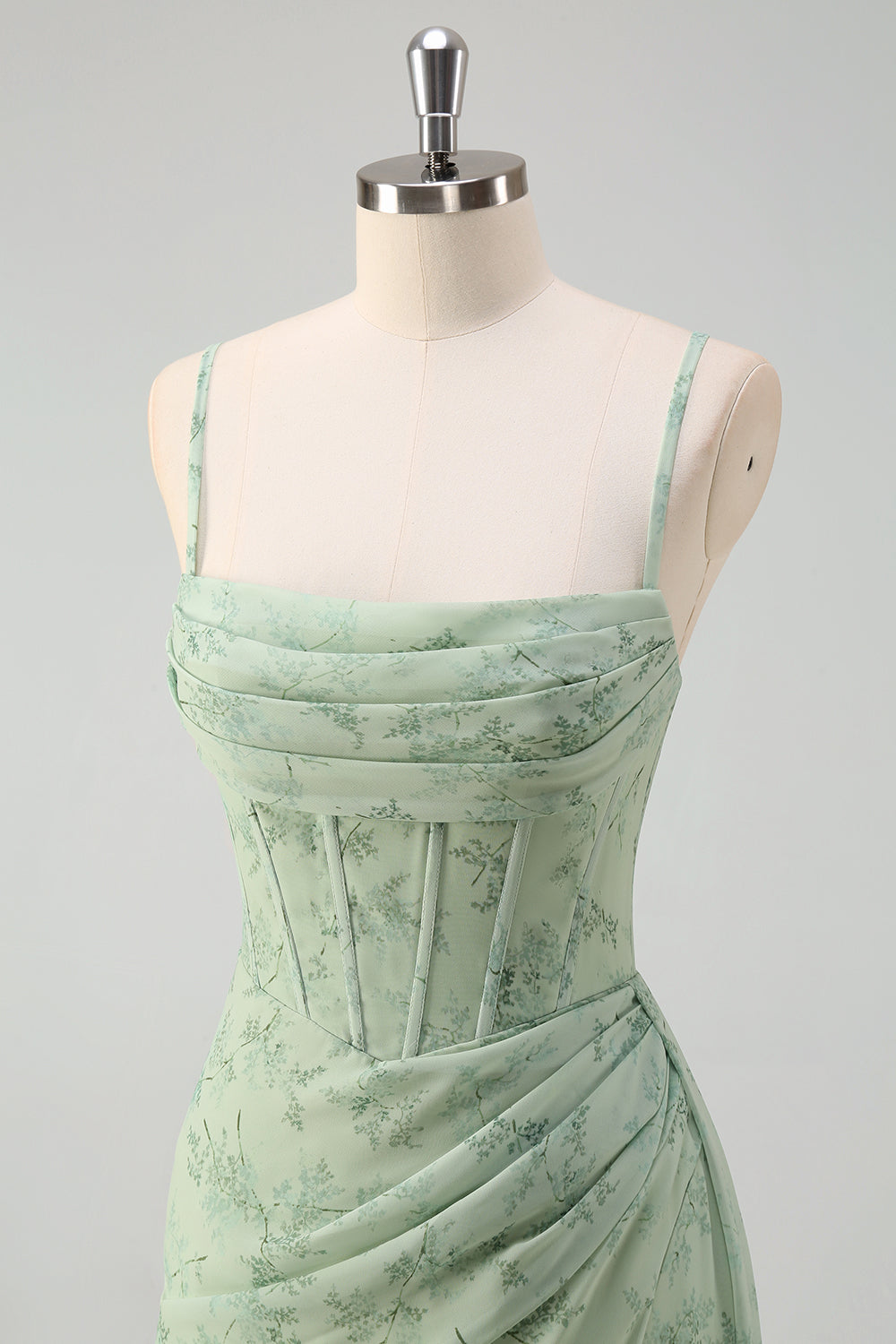 Isolde Chiffon Mermaid Dress Dusty Sage 6