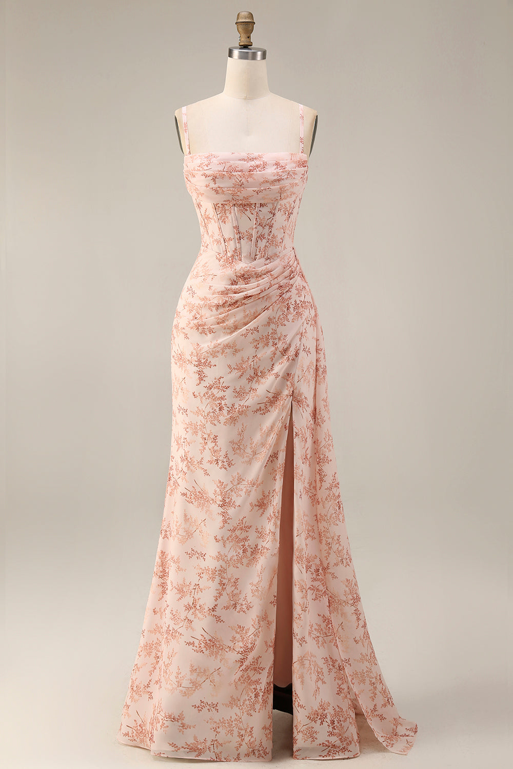 Isolde Chiffon Mermaid Dress Pink 7