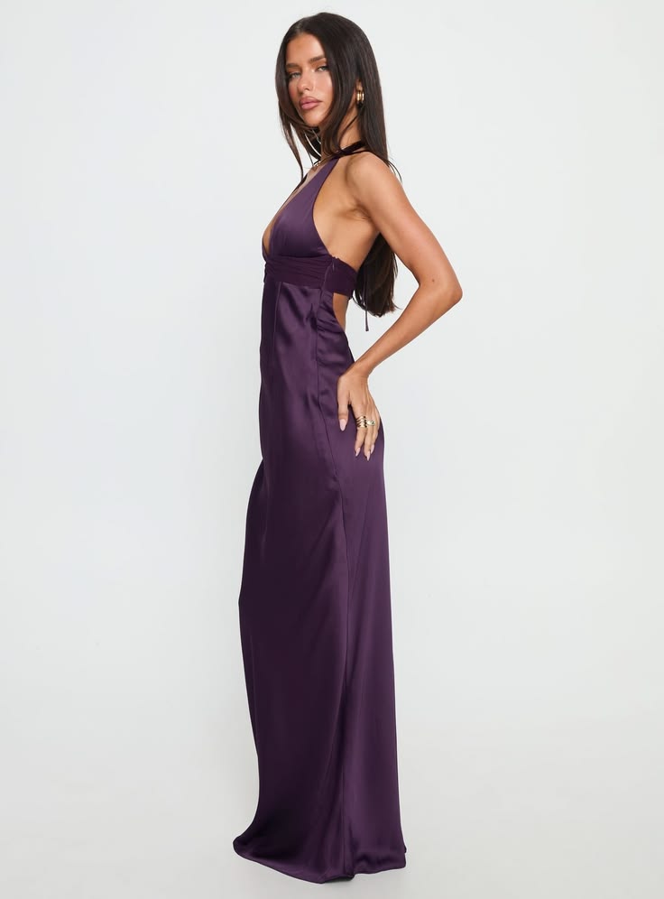 Odyssa Halter Maxi Dress in Purple Purple 1