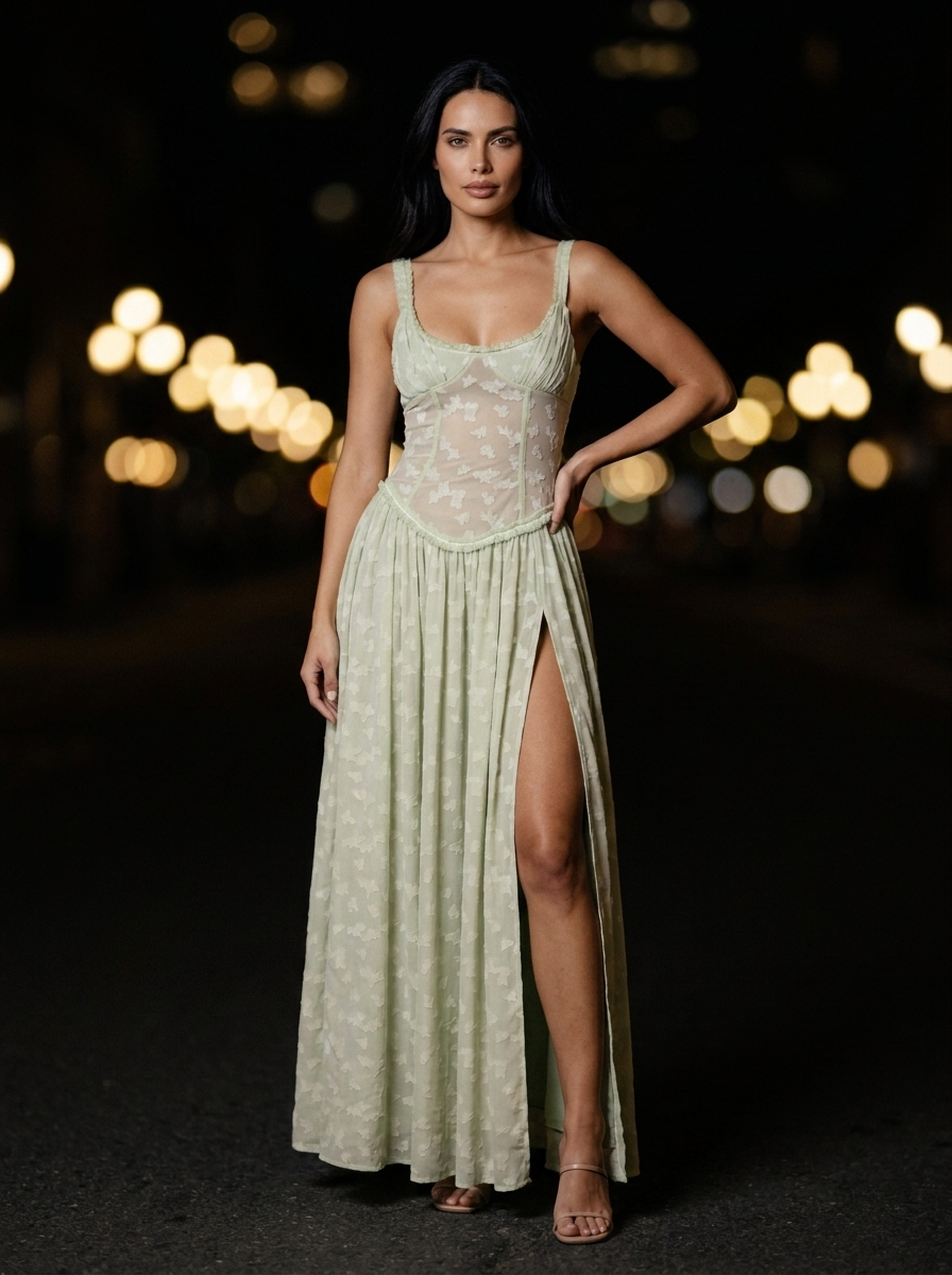 Grace Velvet Maxi Dress Green 8