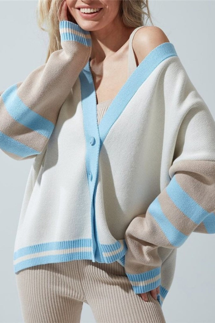 Margot Striped Knit Cardigan Dark blue 10
