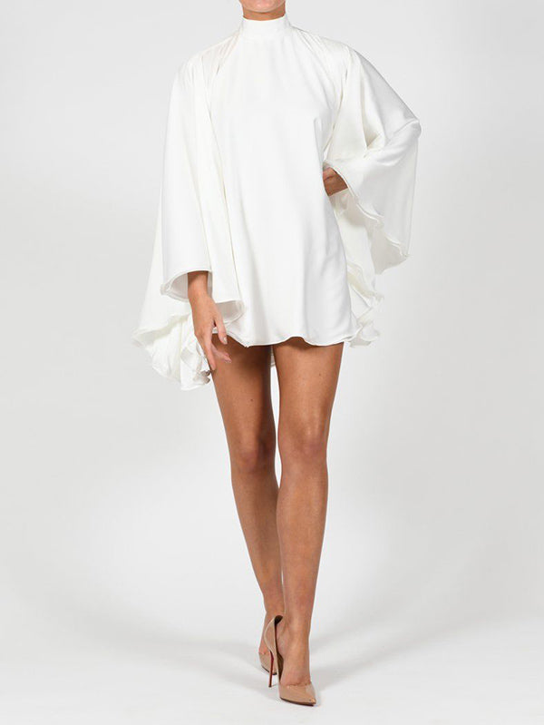 Valentina High-Neck Backless Mini Dress WHITE 8