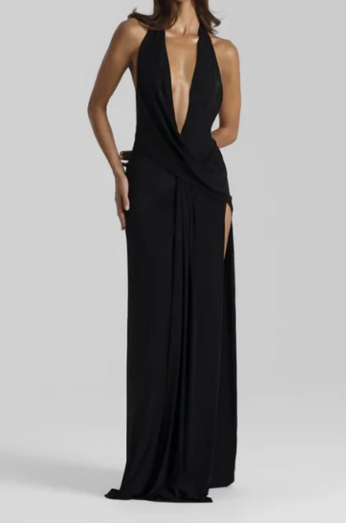 Winona Satin Gown Black 1