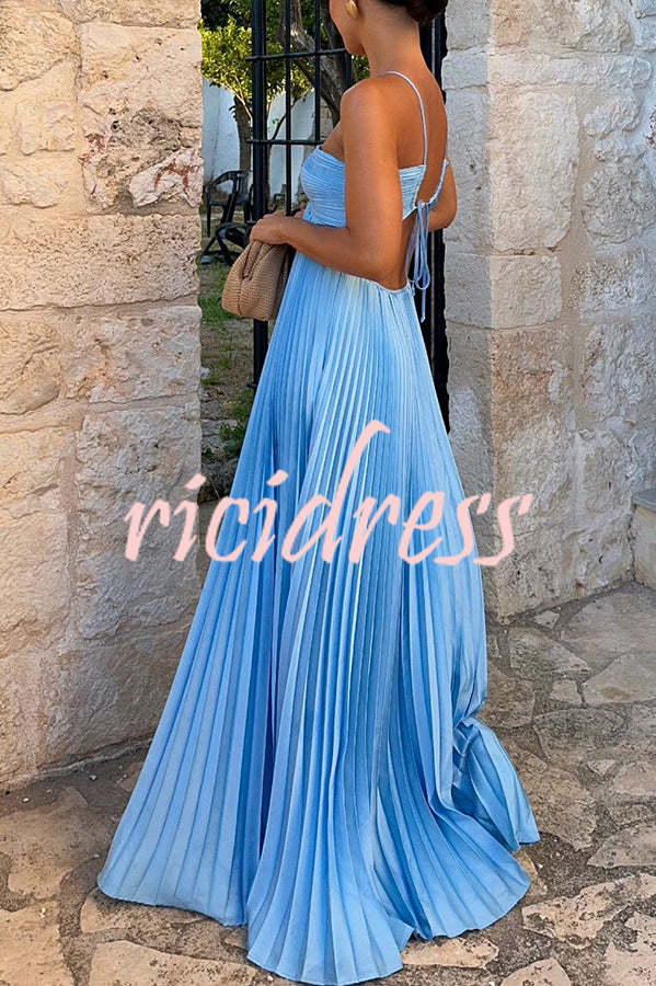 Ophelia Satin Maxi Dress Blue 2
