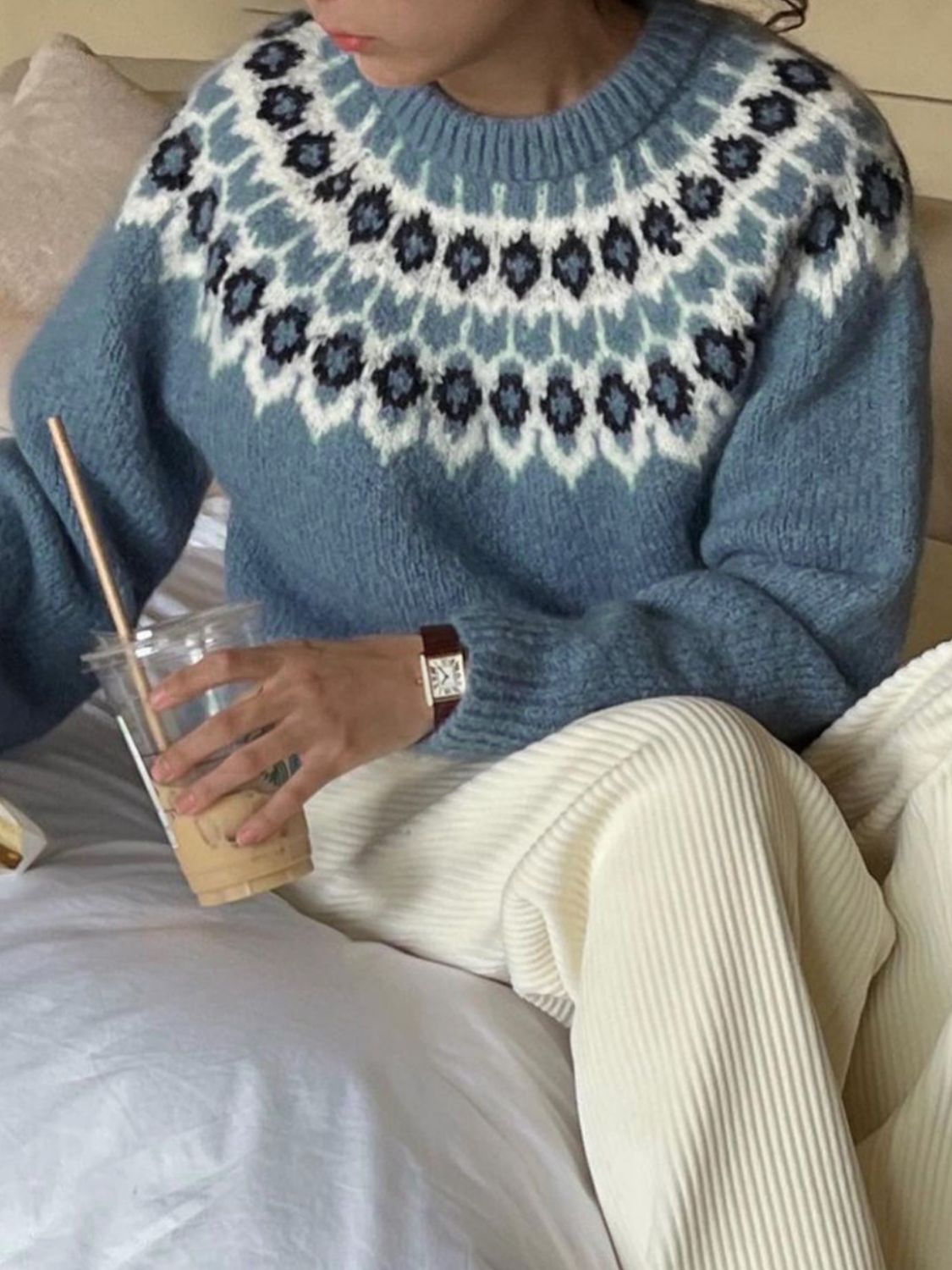 Solene Knit Sweater French Blue 1