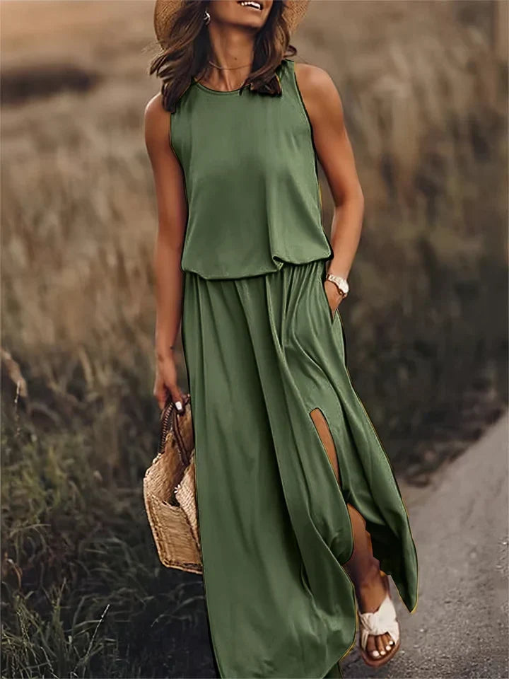 Eleanor Satin Maxi Dress Multi 15