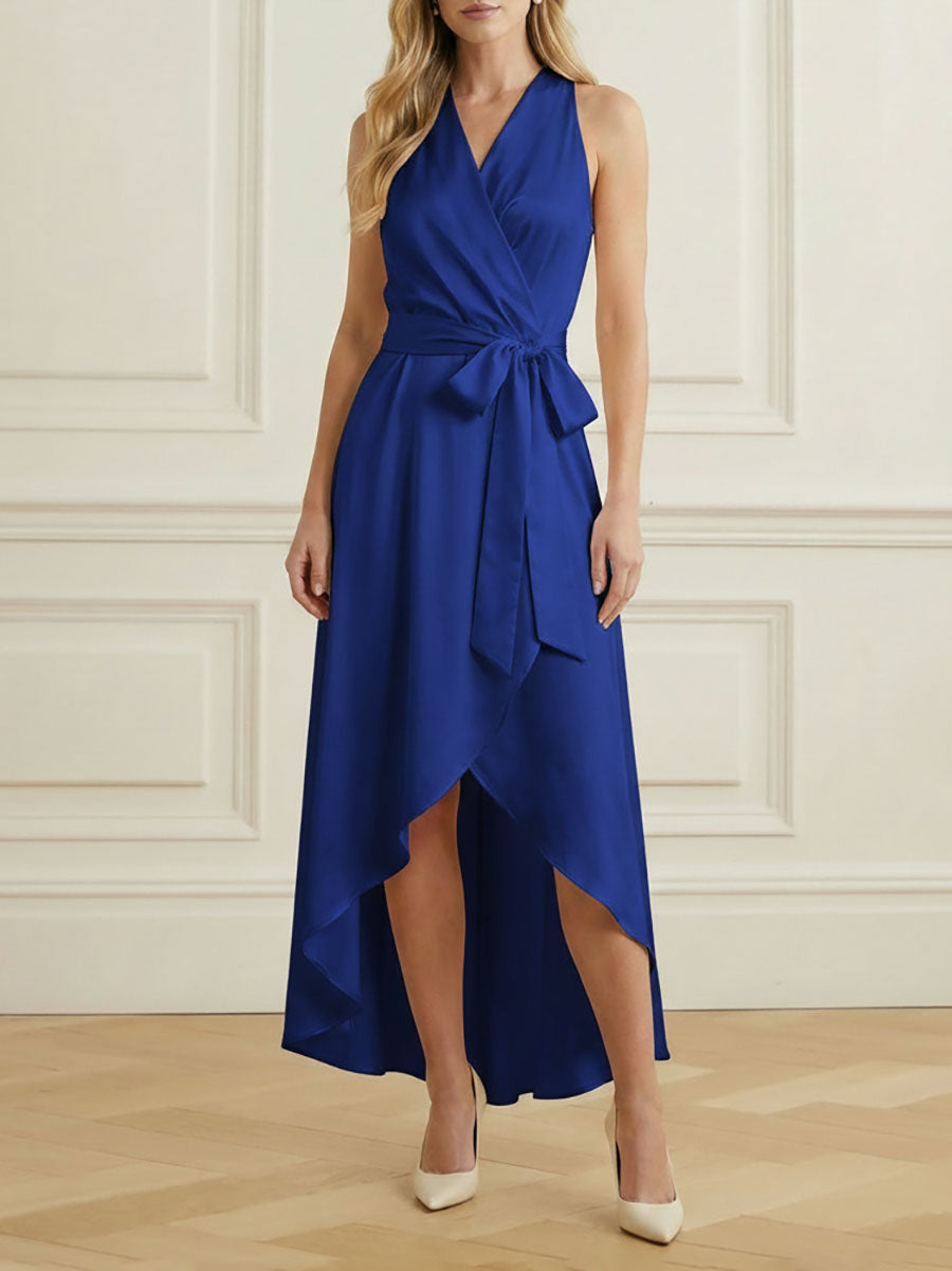 Valentina High-Low Ruffle Maxi Dress JUJUBE RED 3