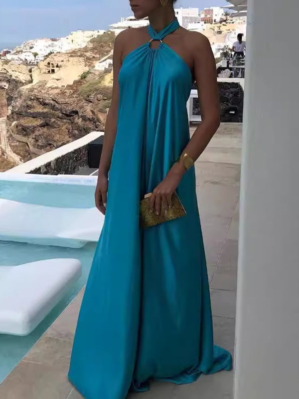 Arabella Halter Backless Maxi Dress LIGHT GREEN 8