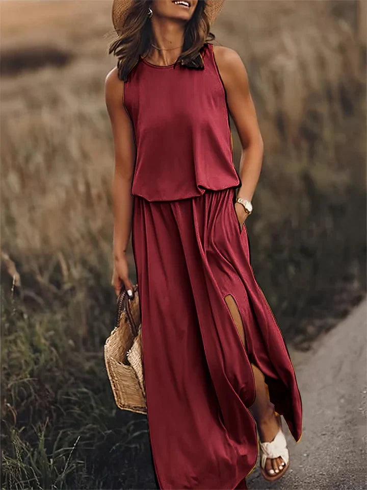 Eleanor Satin Maxi Dress Multi 8
