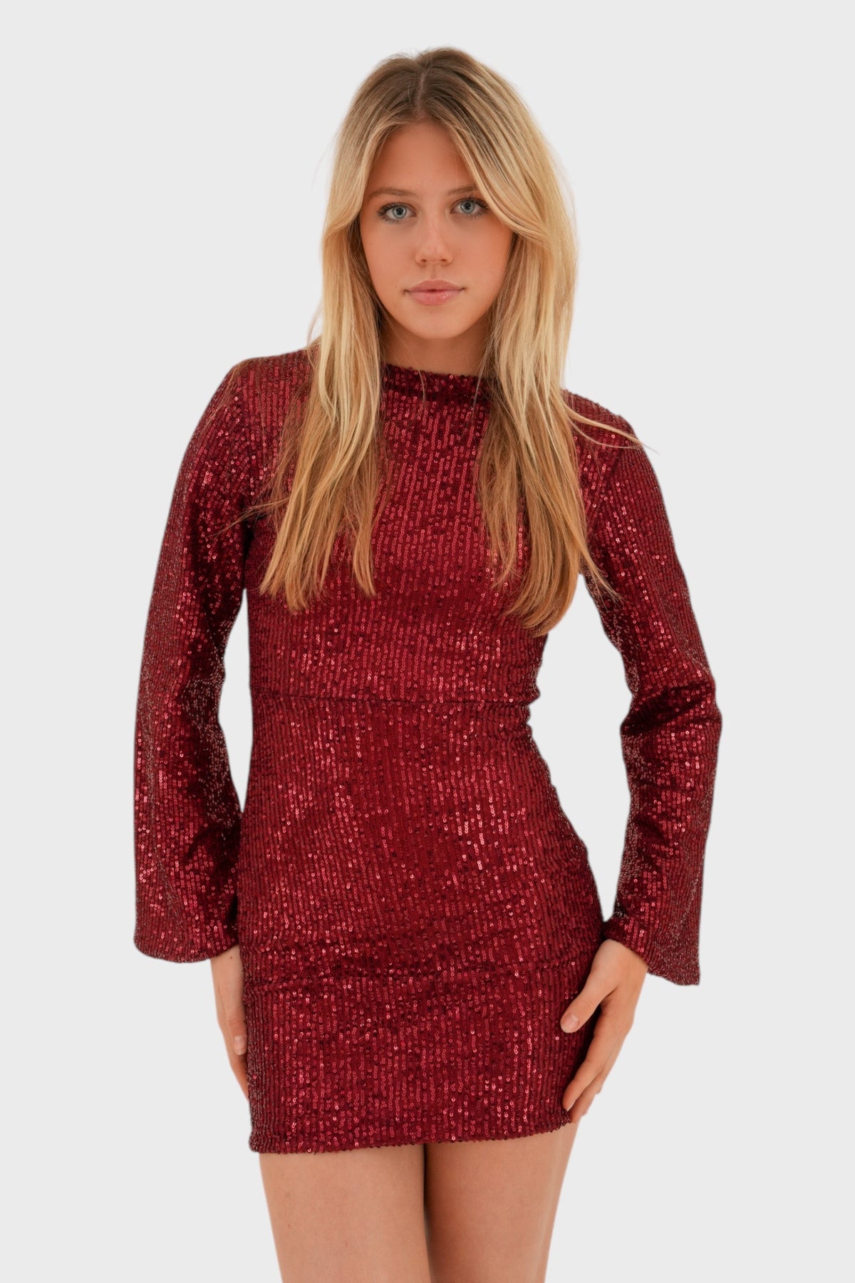 Luminara Satin Midi Dress in Red Red 1