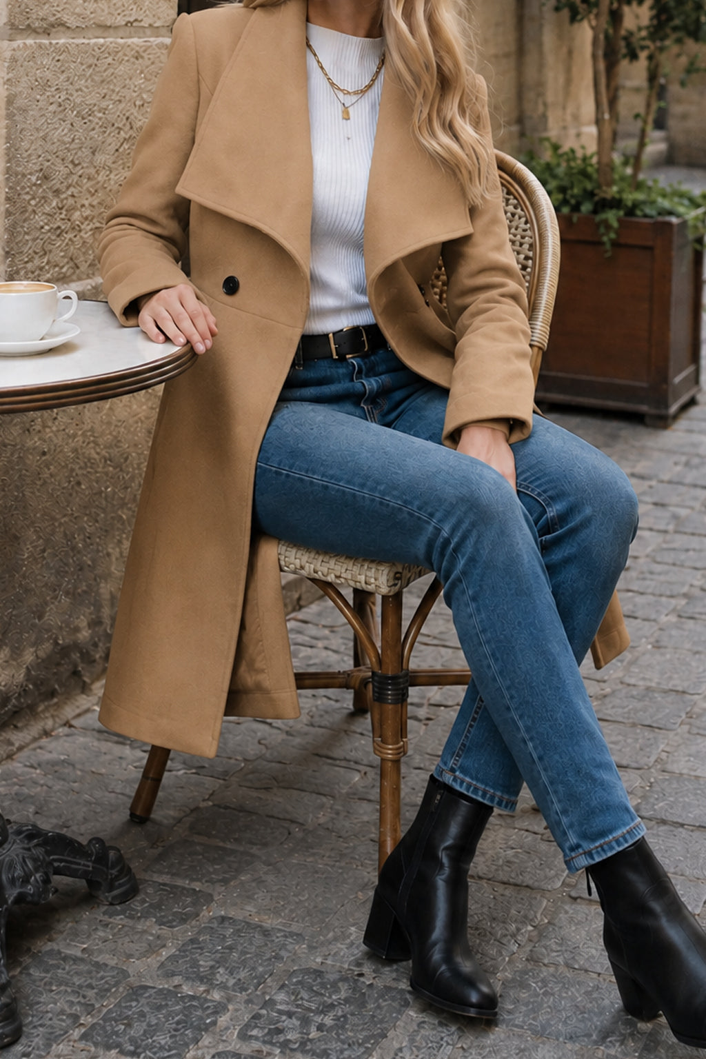 Margot Belted Wool Coat Black 5