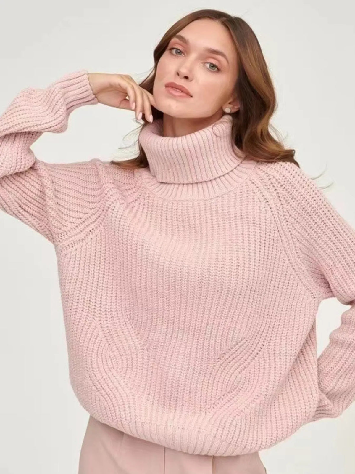 Violet Turtleneck Sweater Pink 10