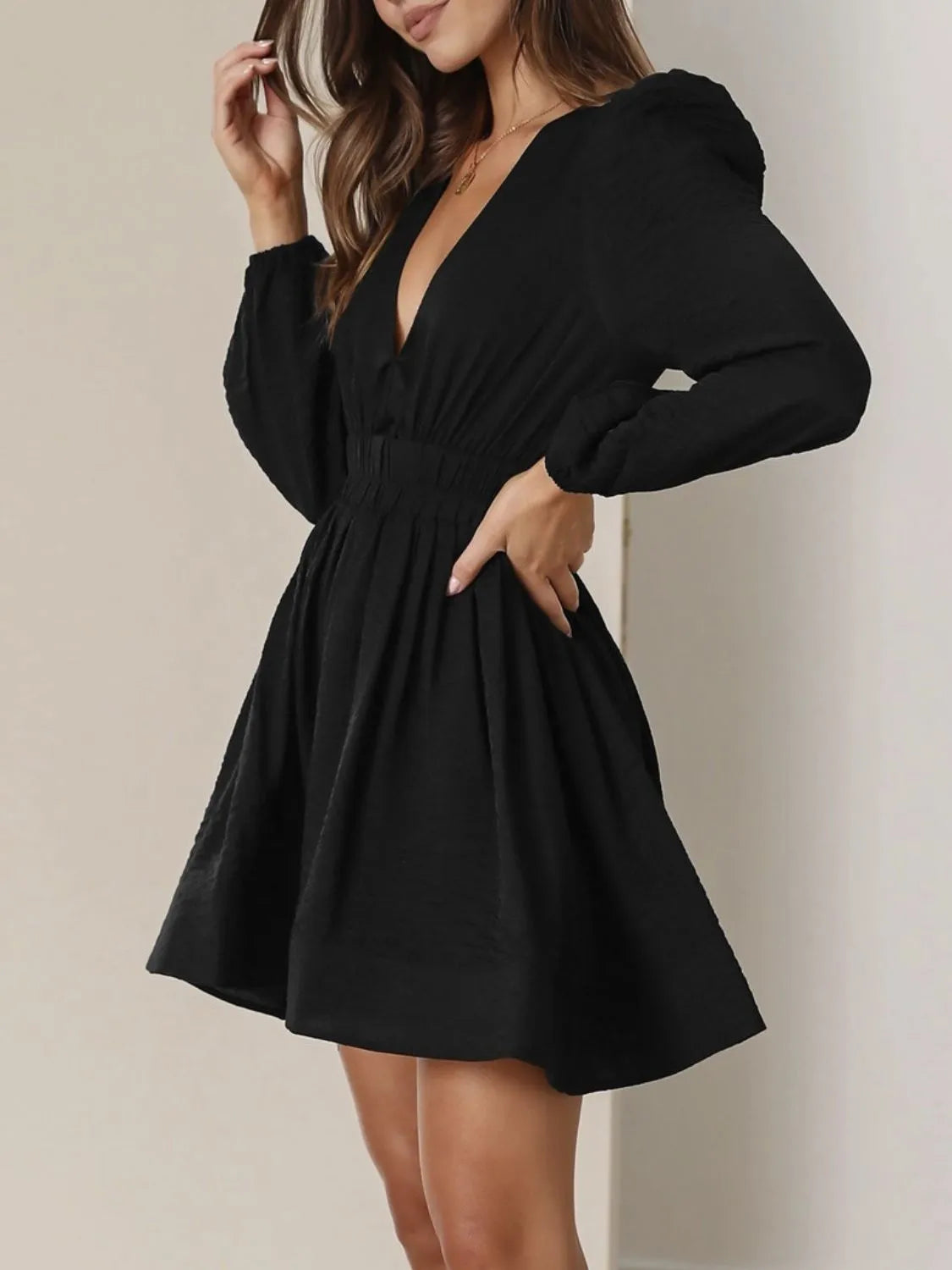 Violetta Ruched V-Neck Dress Multi 23