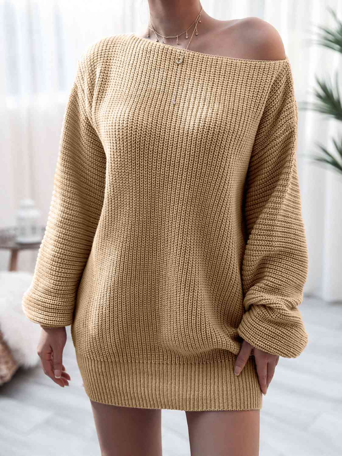 Cecilia Rib-Knit Mini Dress in Pastel Blue White 7