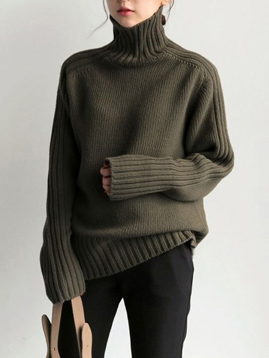 Ursula Turtleneck Sweater Dress in Deep Blue BLACK 1