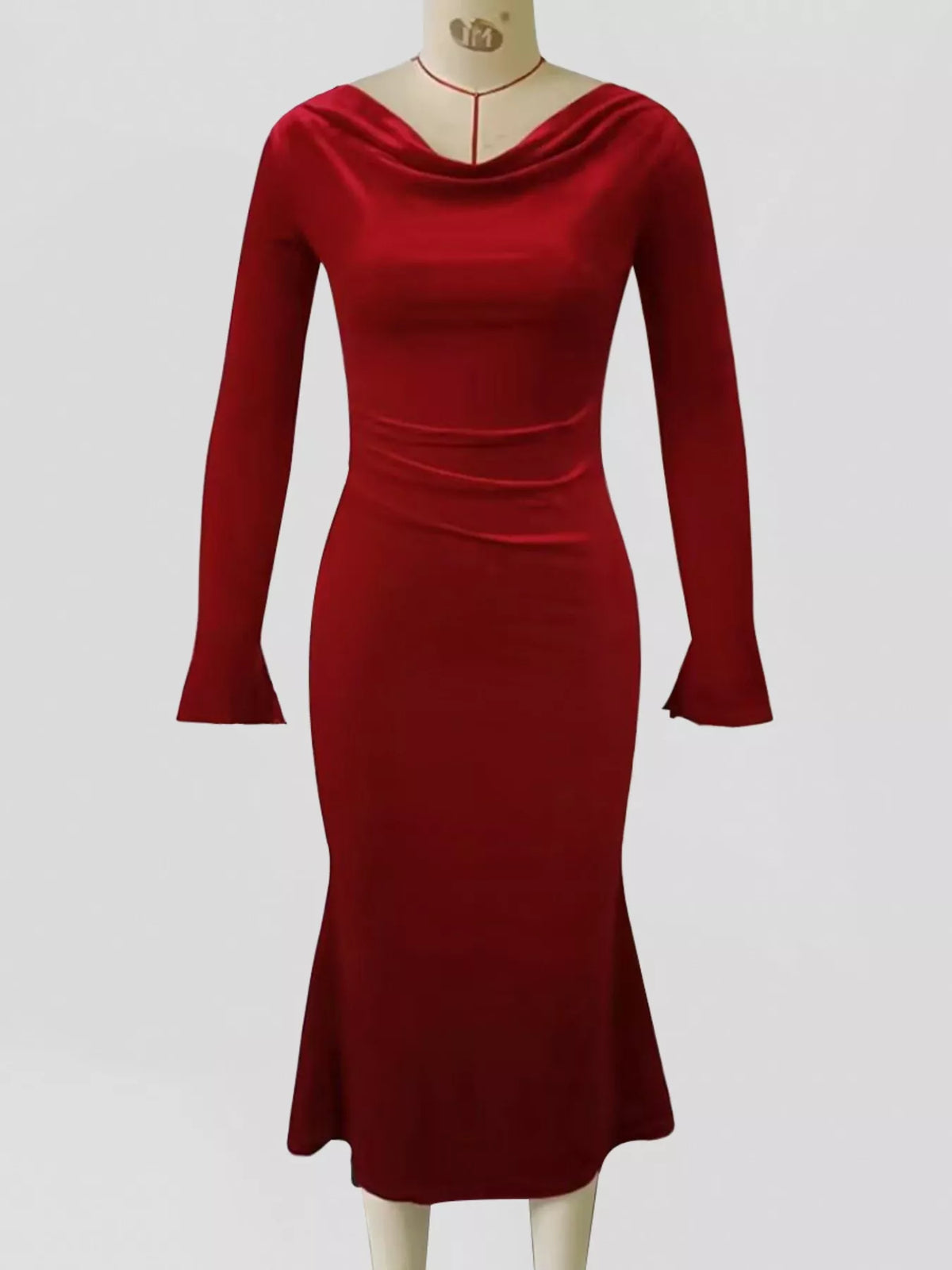 Margot Velvet Midi Dress Burgundy 6