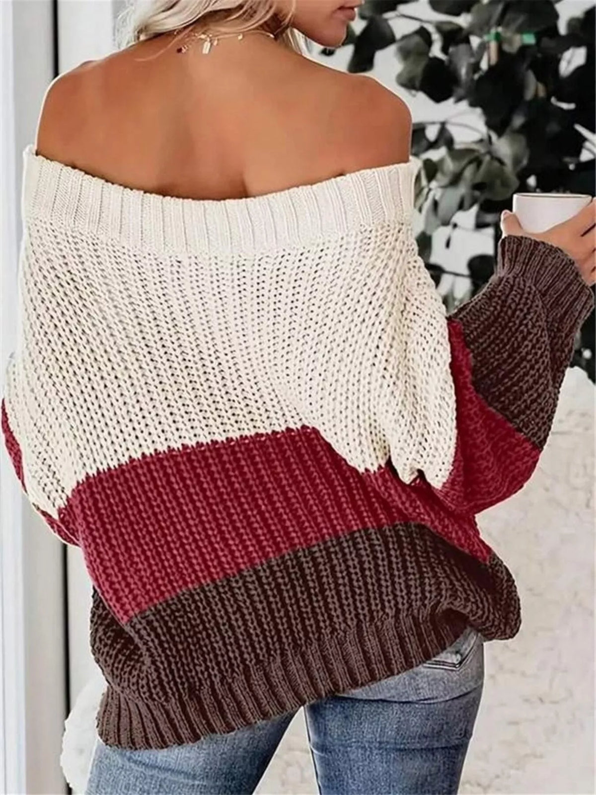 Sienna Knit Sweater Burgundy 2