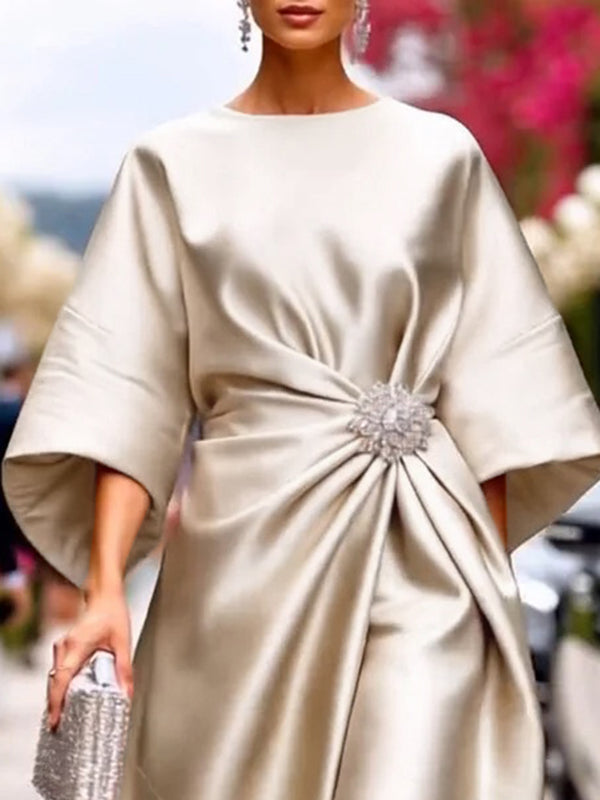 Margot Pleated Asymmetric Maxi Dress Neck Maxi Dresses 4