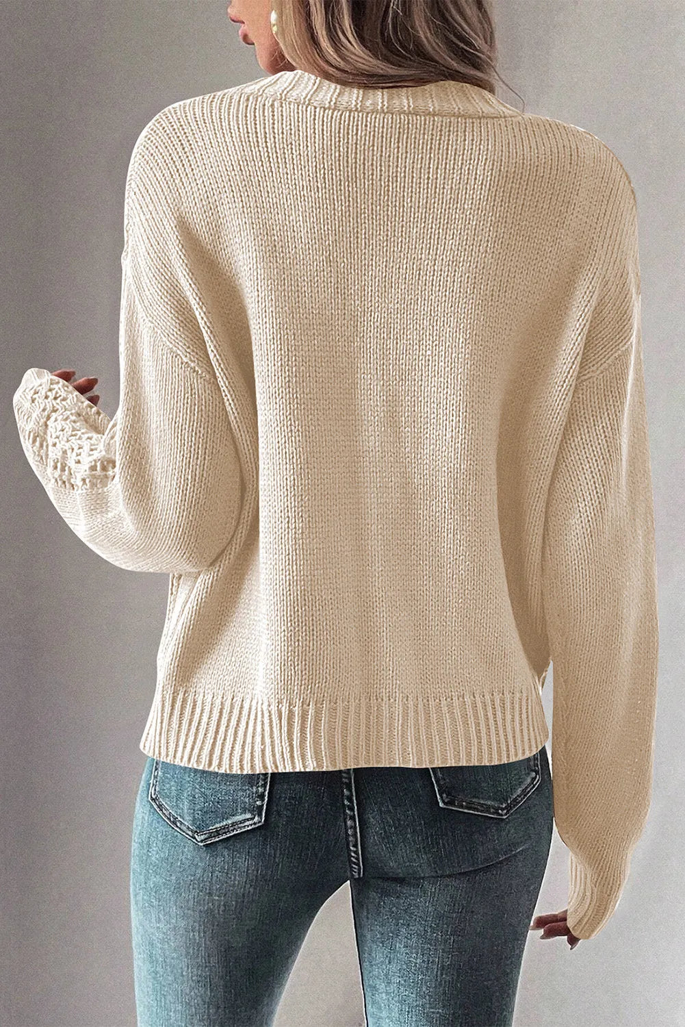 Margot Long Cardigan in Openwork Knit Real Teal 9