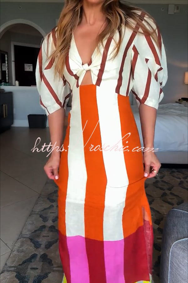 Kaya Linen Maxi Dress Red 4