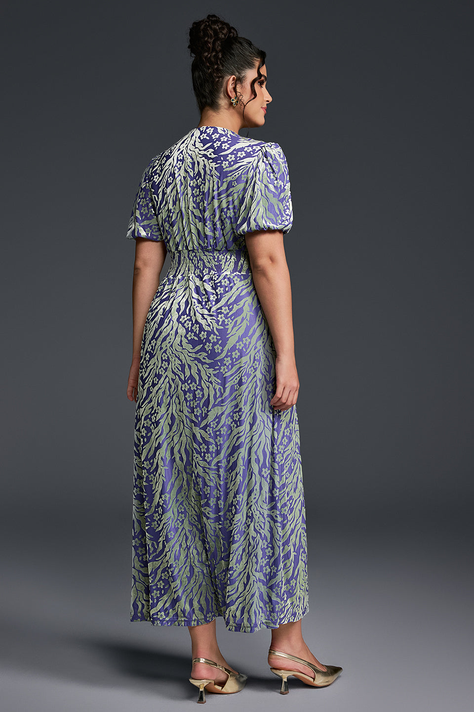 Isabelle Floral Pleated Maxi Dress Neck Velvet Plain Maxi Dress 2