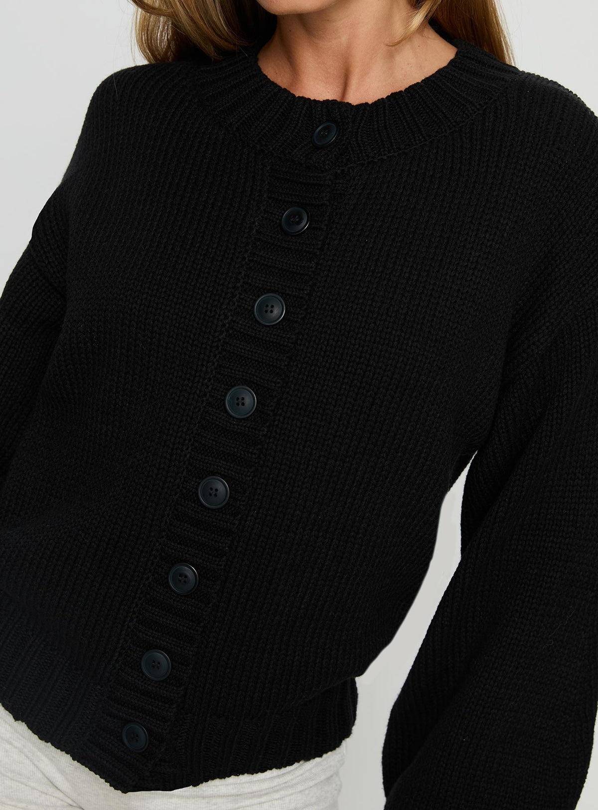 Edern Satin Cardigan in Black Black 6