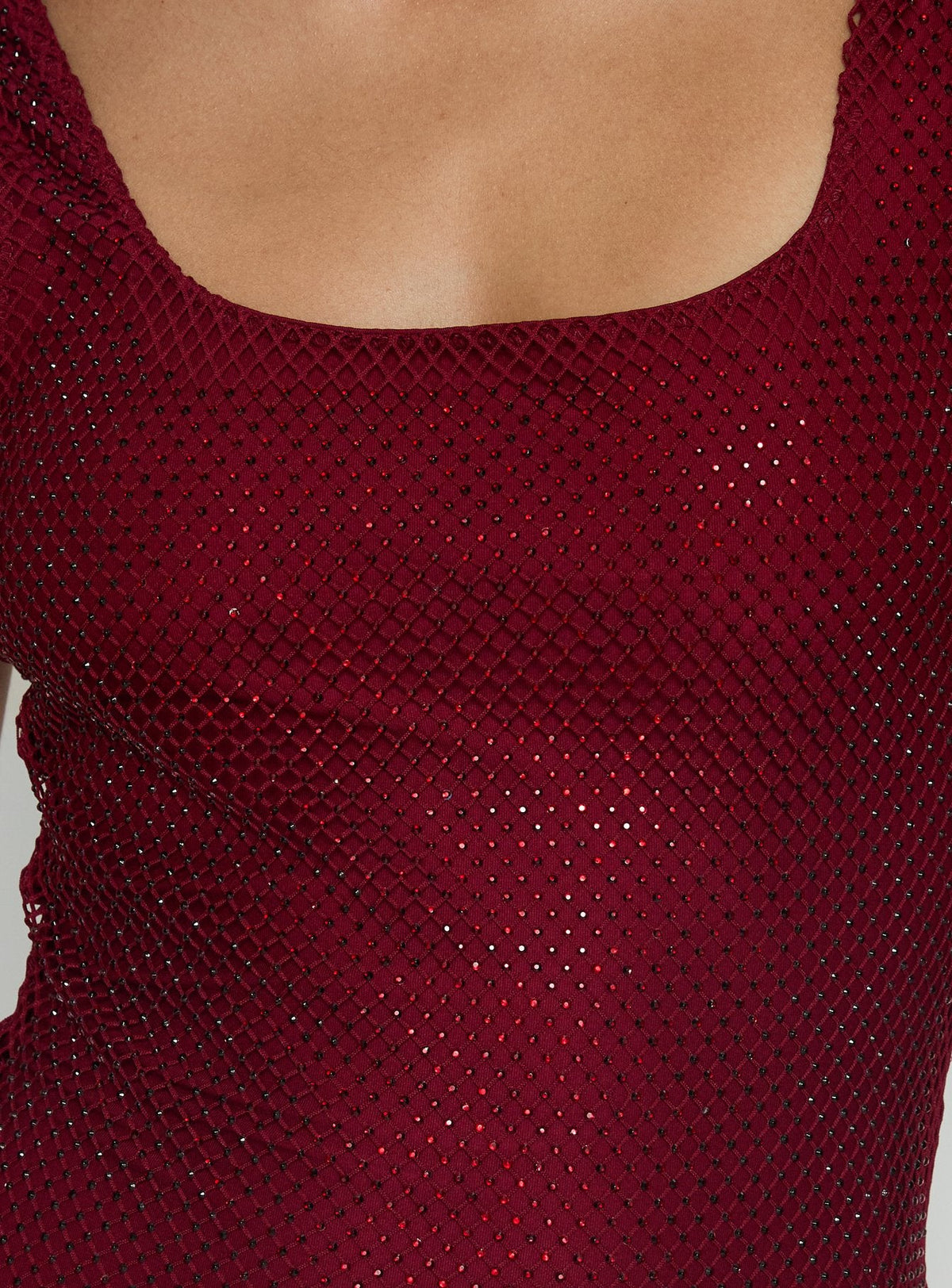 Emilia Net Mini Dress in Burgundy Burgundy 6
