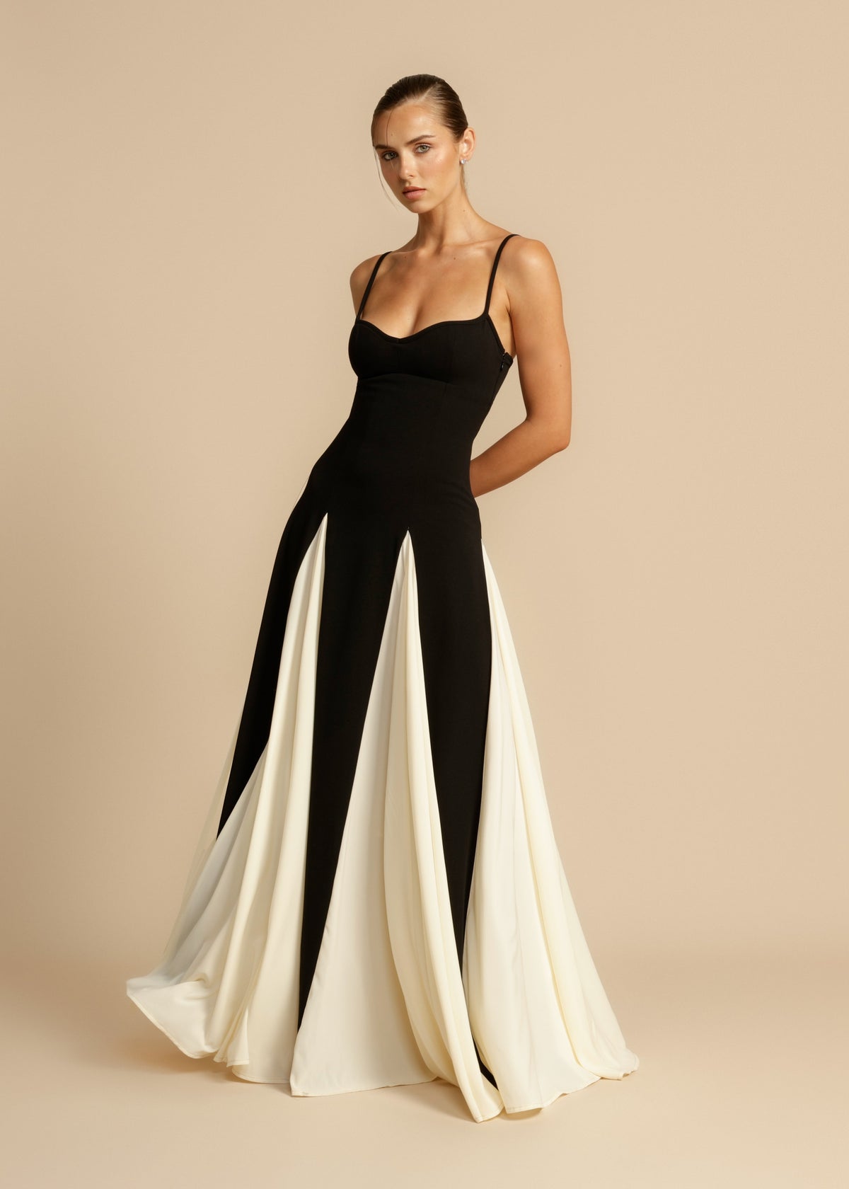 Isabelle Colorblock Satin Maxi Dress Multi 1