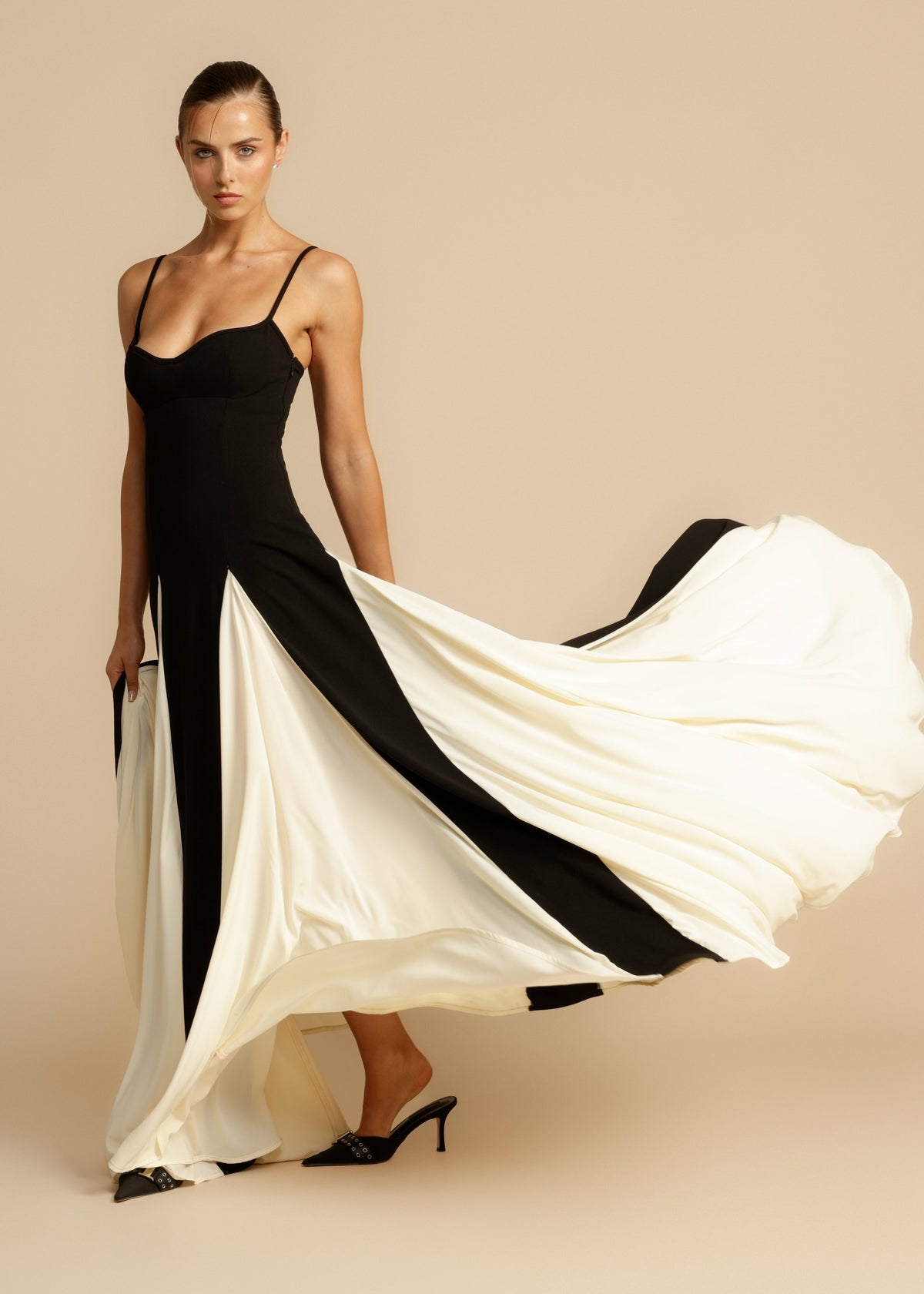 Isabelle Colorblock Satin Maxi Dress Multi 10