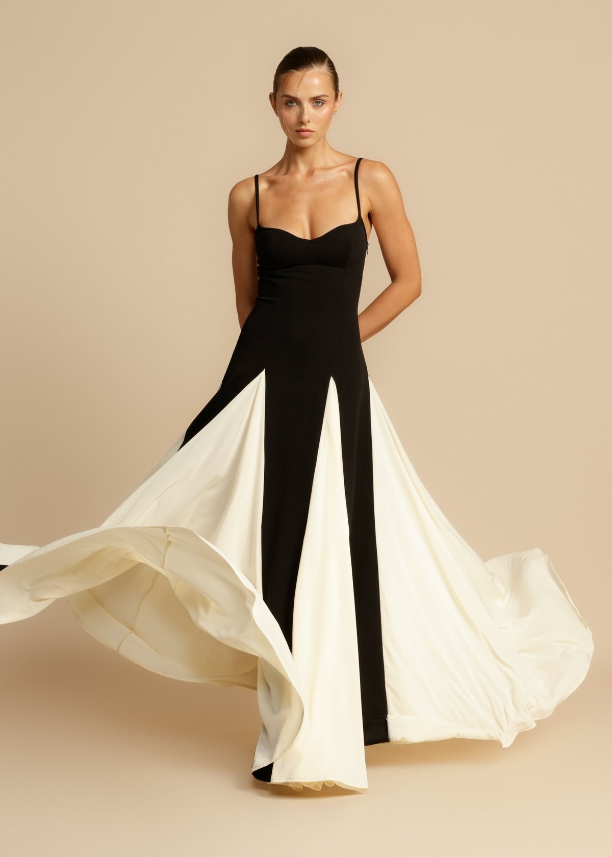 Isabelle Colorblock Satin Maxi Dress Multi 4