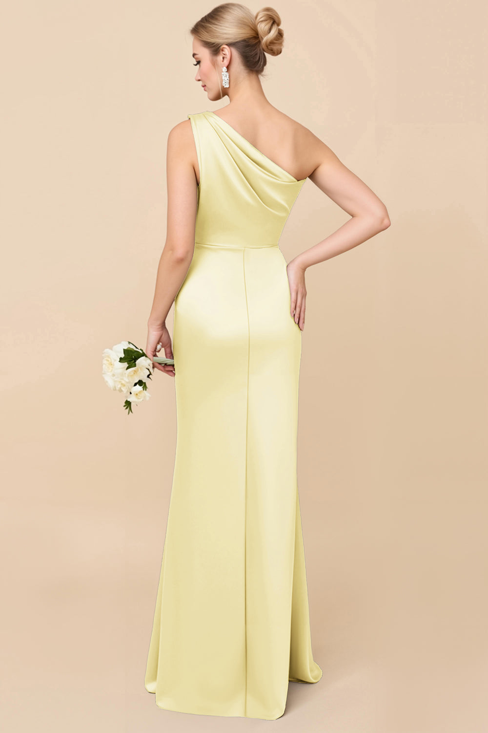 Adelaide Satin One-Shoulder Dress Dark Blue 10