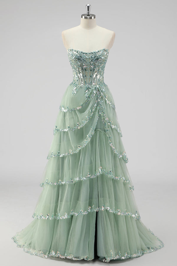 Violetta Sequin Tiered Gown