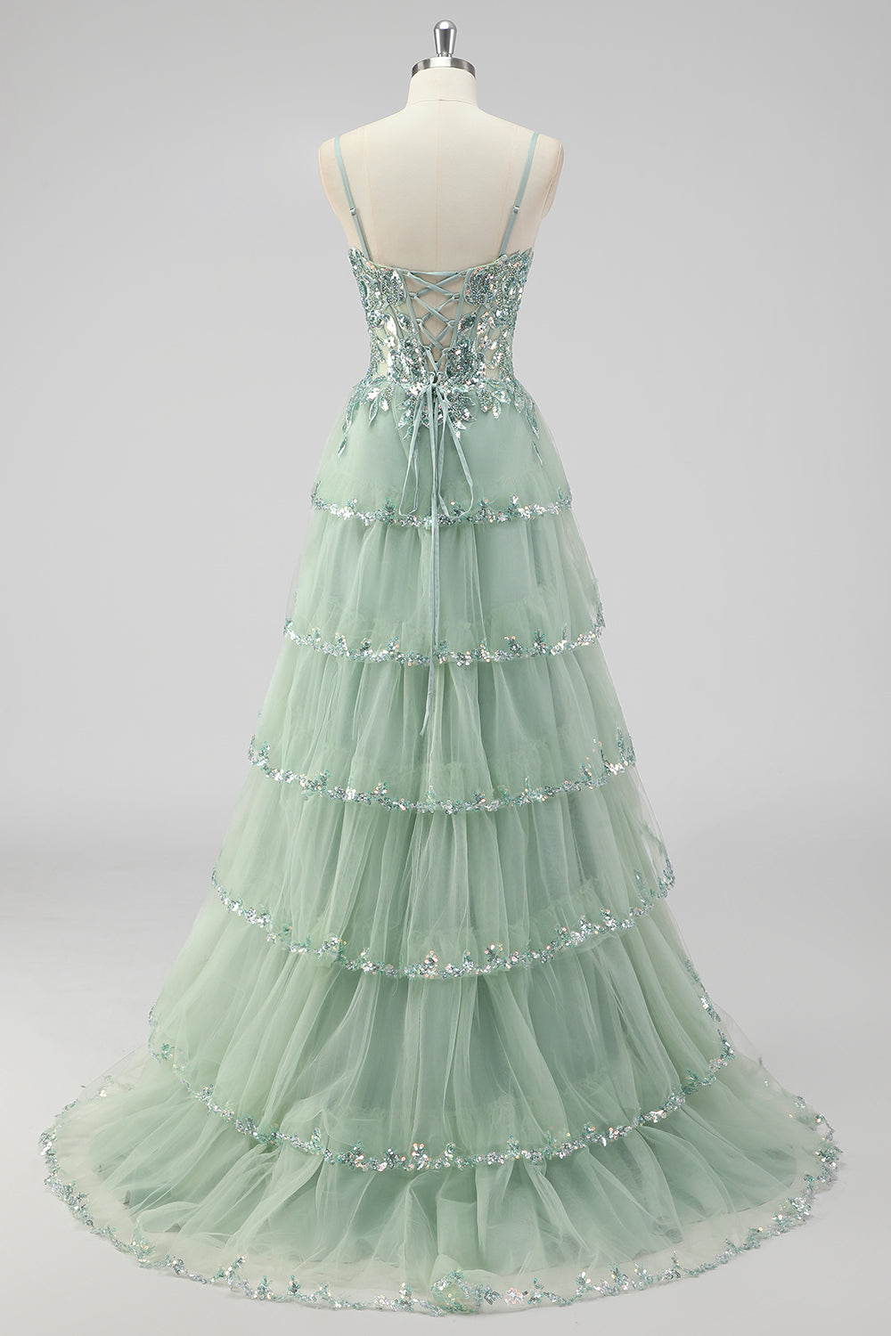 Violetta Sequin Tiered Gown Lavender 5