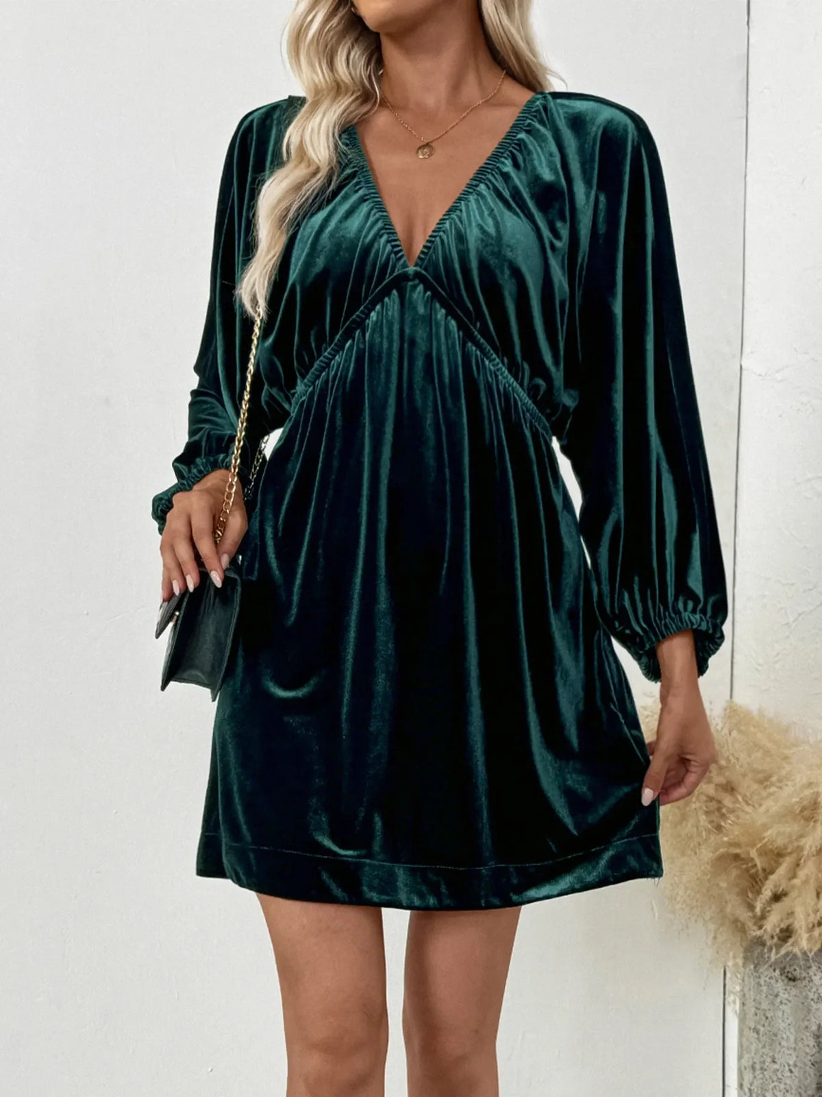 Violetta Ruched V-Neck Dress Multi 2