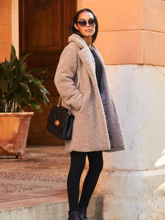 Teddy Sherpa Hip-Length Jacket