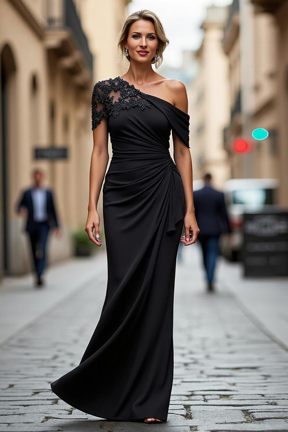Kira Mermaid Maxi Dress in Black Plum 1