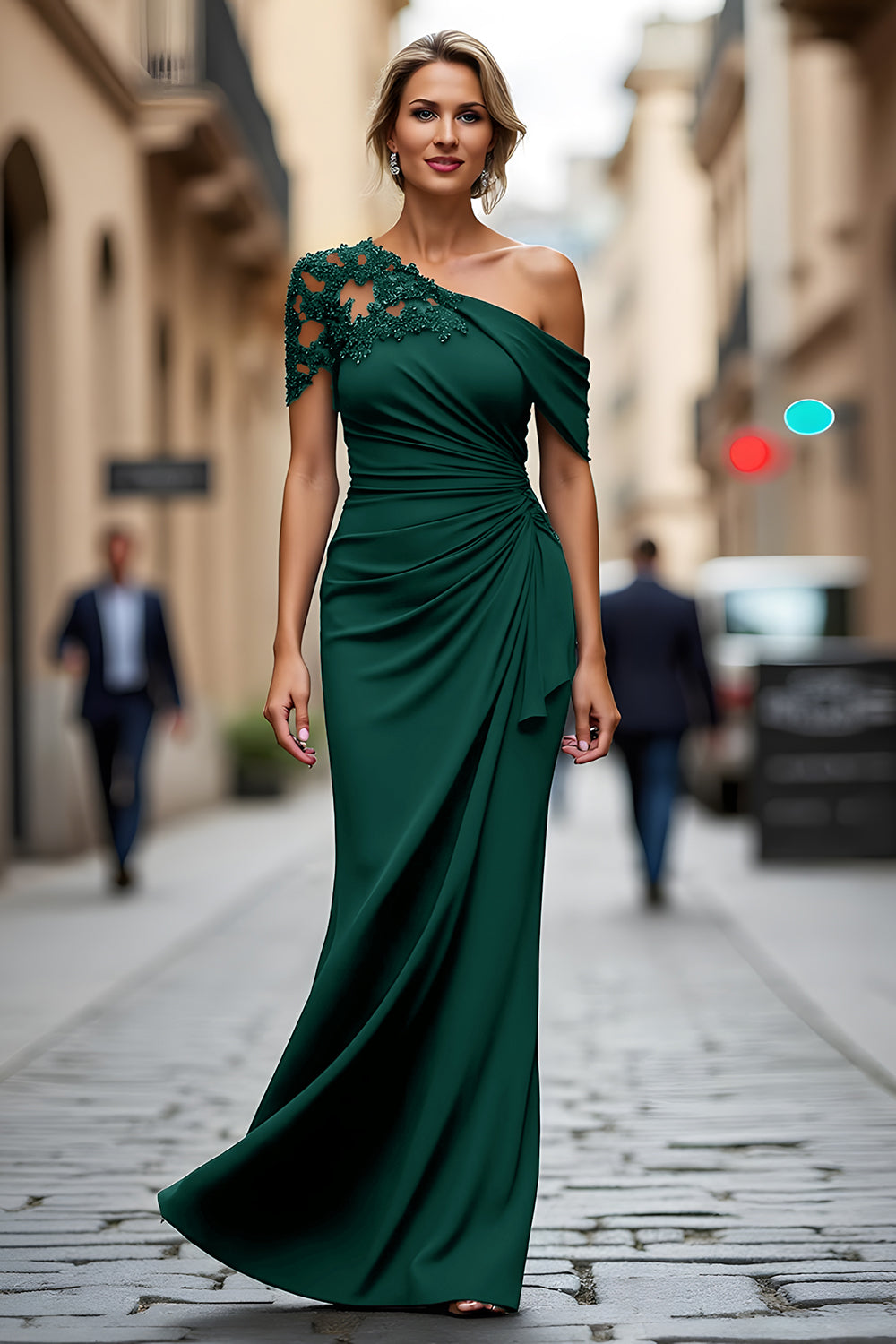 Kira Mermaid Maxi Dress in Black Dark Green 5