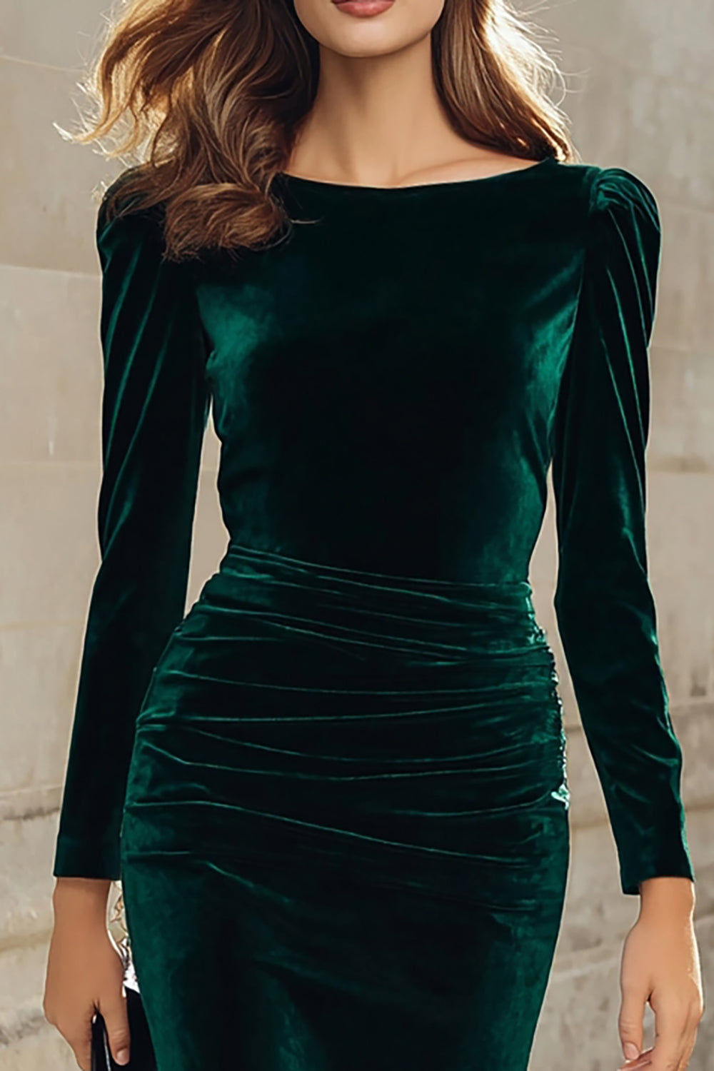 Margot Velvet Midi Dress Dark Green 2