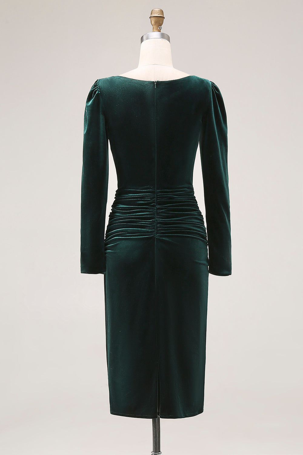 Margot Velvet Bodycon Midi Dress Dark Green 8