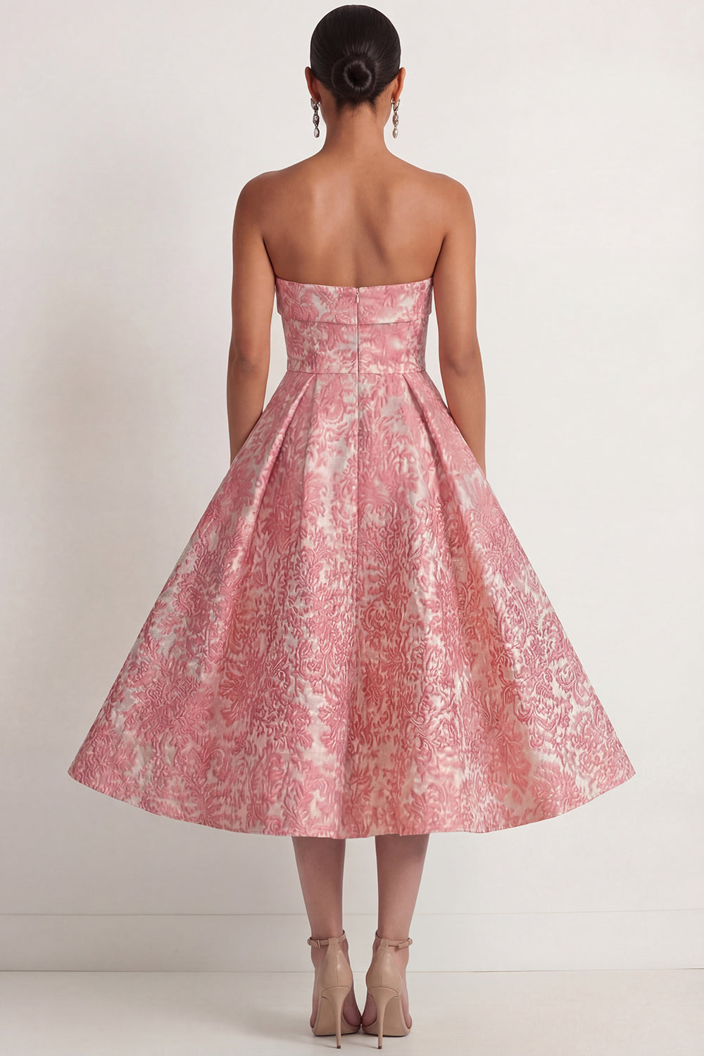 Isabelle Jacquard Floral Ball Gown Blush 2