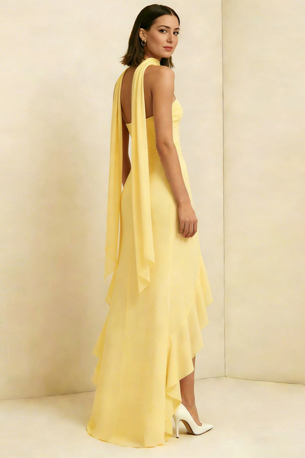 Daffodil Strapless High-Low Ruffle Dress Daffodil 2