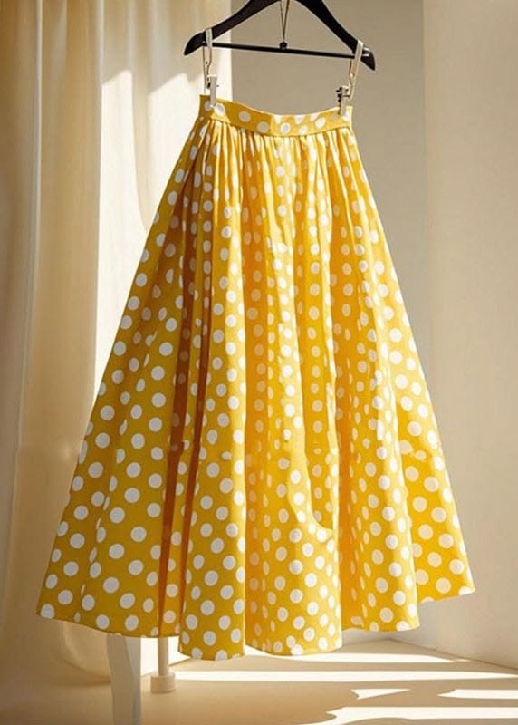 Clementine Polka-Dot Chiffon Maxi Skirt