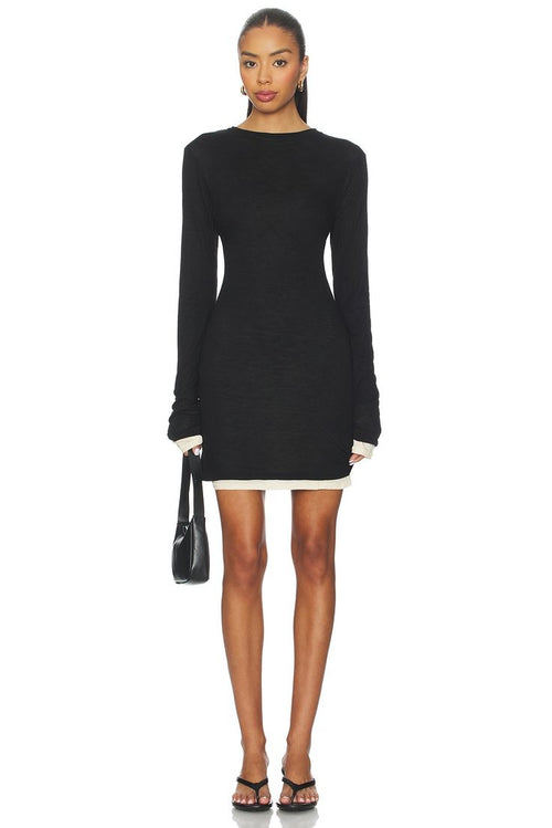 Vayda Colorblock Mini Dress Black 1