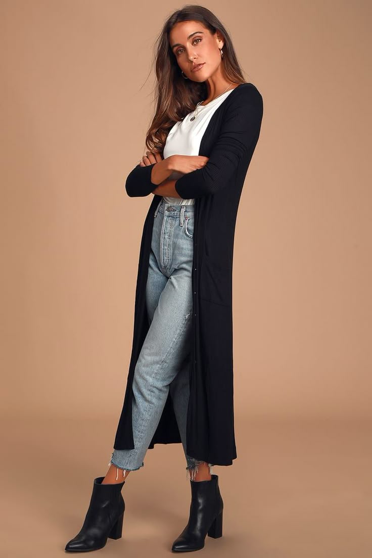 Ottilie Knit Cardigan Maxi Black 1