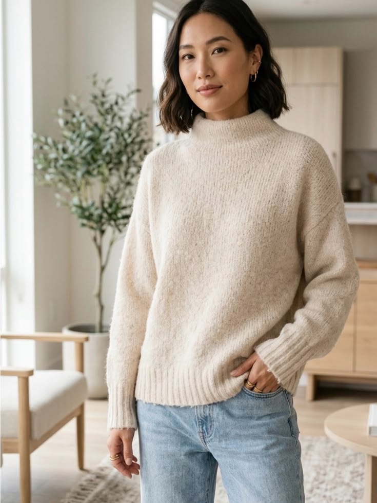 Isabelle Knit Sweater Ivory 1